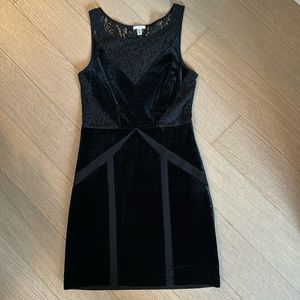 Urban Outfitters Ecote Small Black Velvet and Black Lace Mini Dress